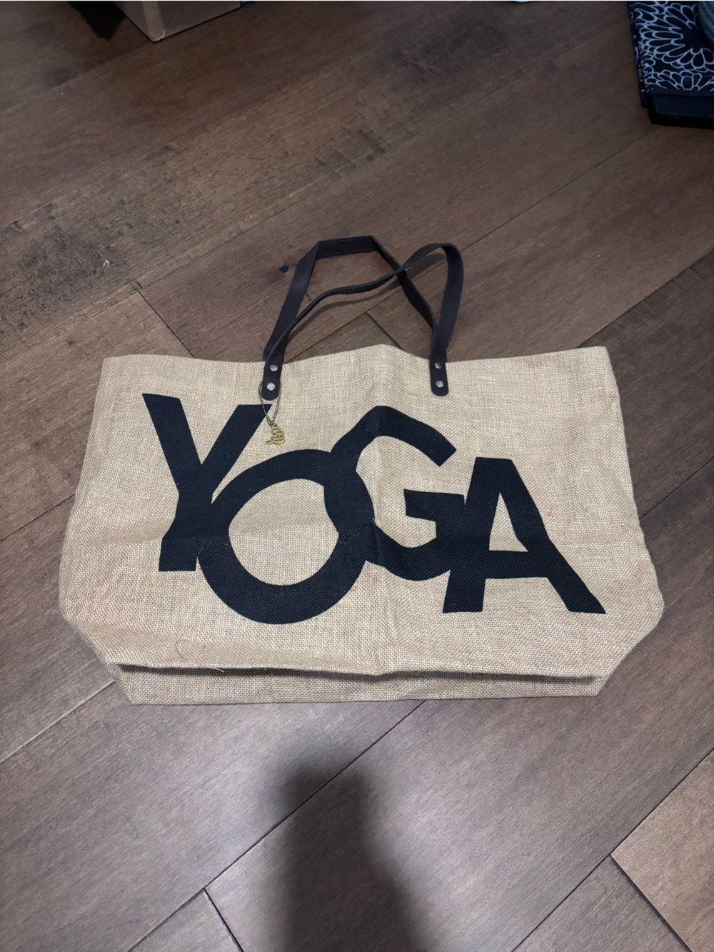 YOGA Beige Canvas Tote Bag